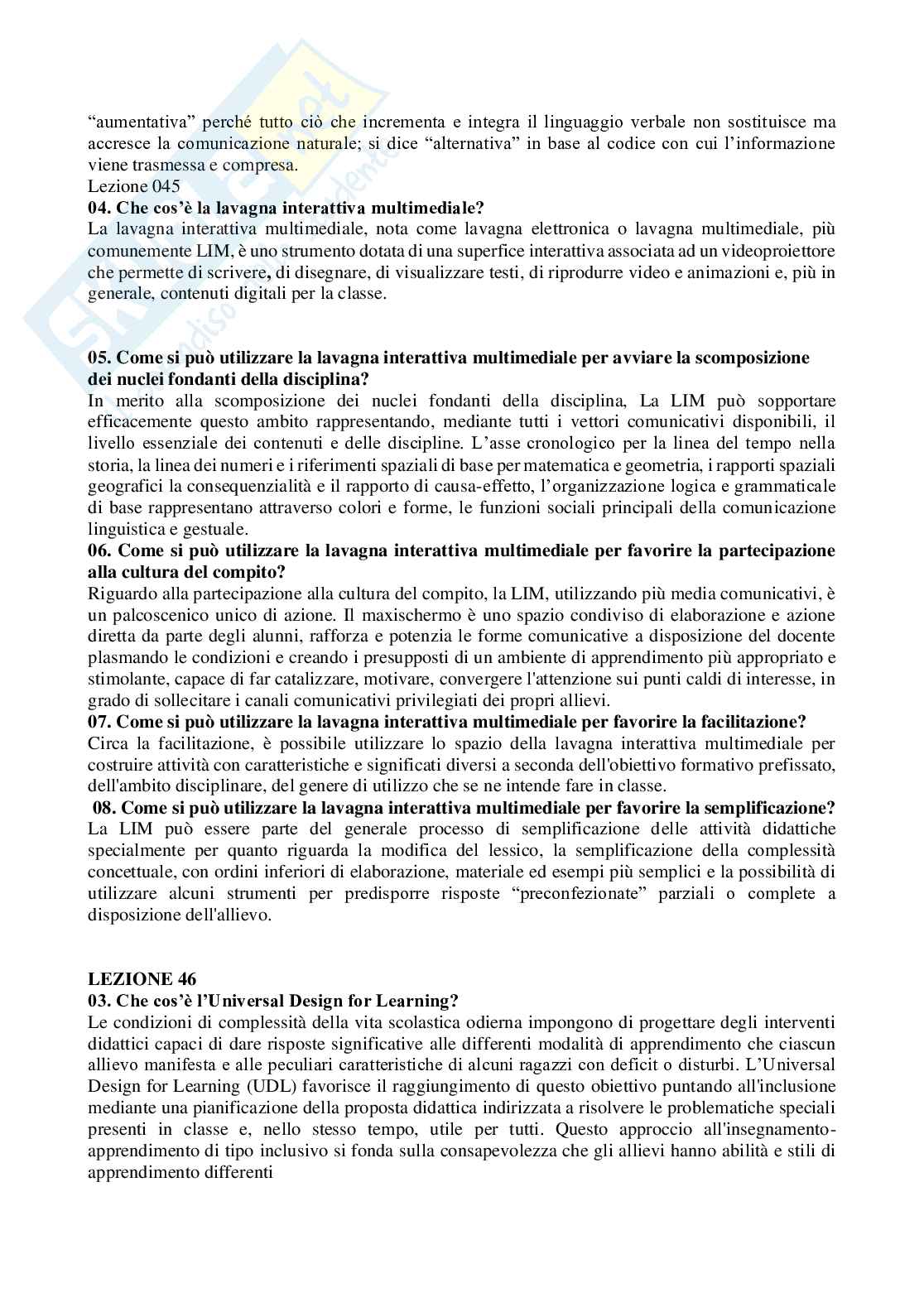 Paniere Didattica e pedagogia speciale  - Risposte aperte - aggiornato (2026) Pag. 21
