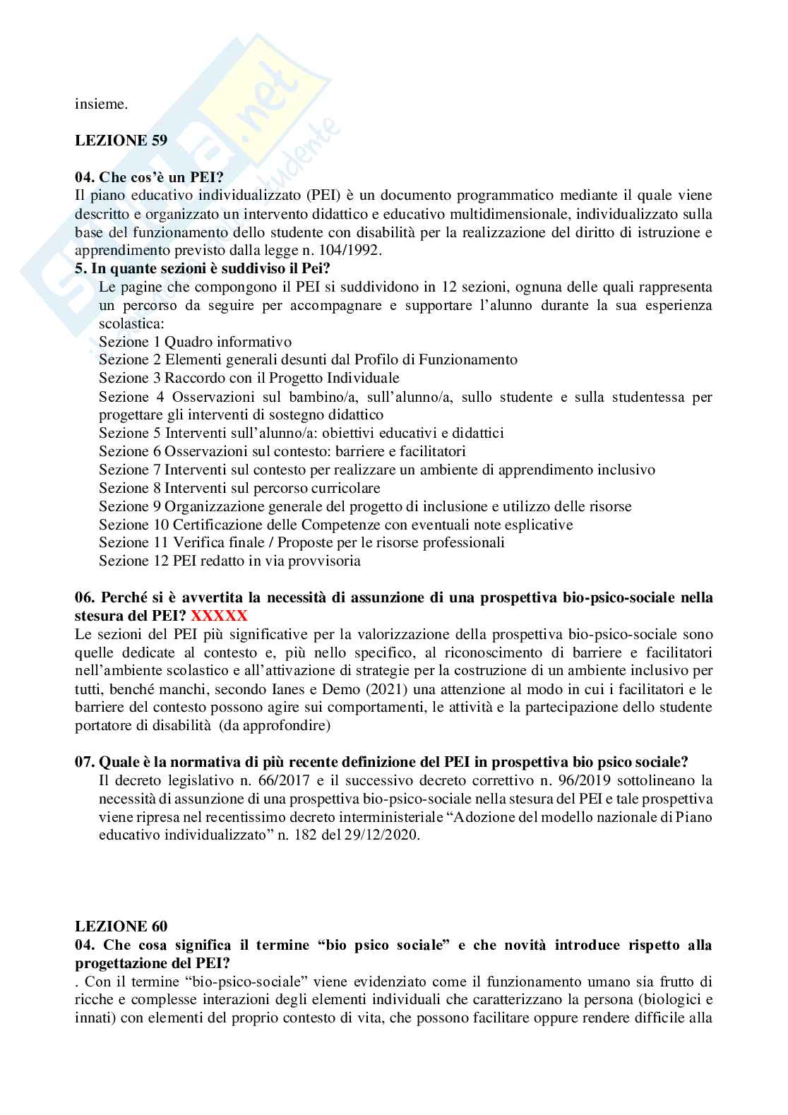 Paniere Didattica e pedagogia speciale  - Risposte aperte - aggiornato (2026) Pag. 31