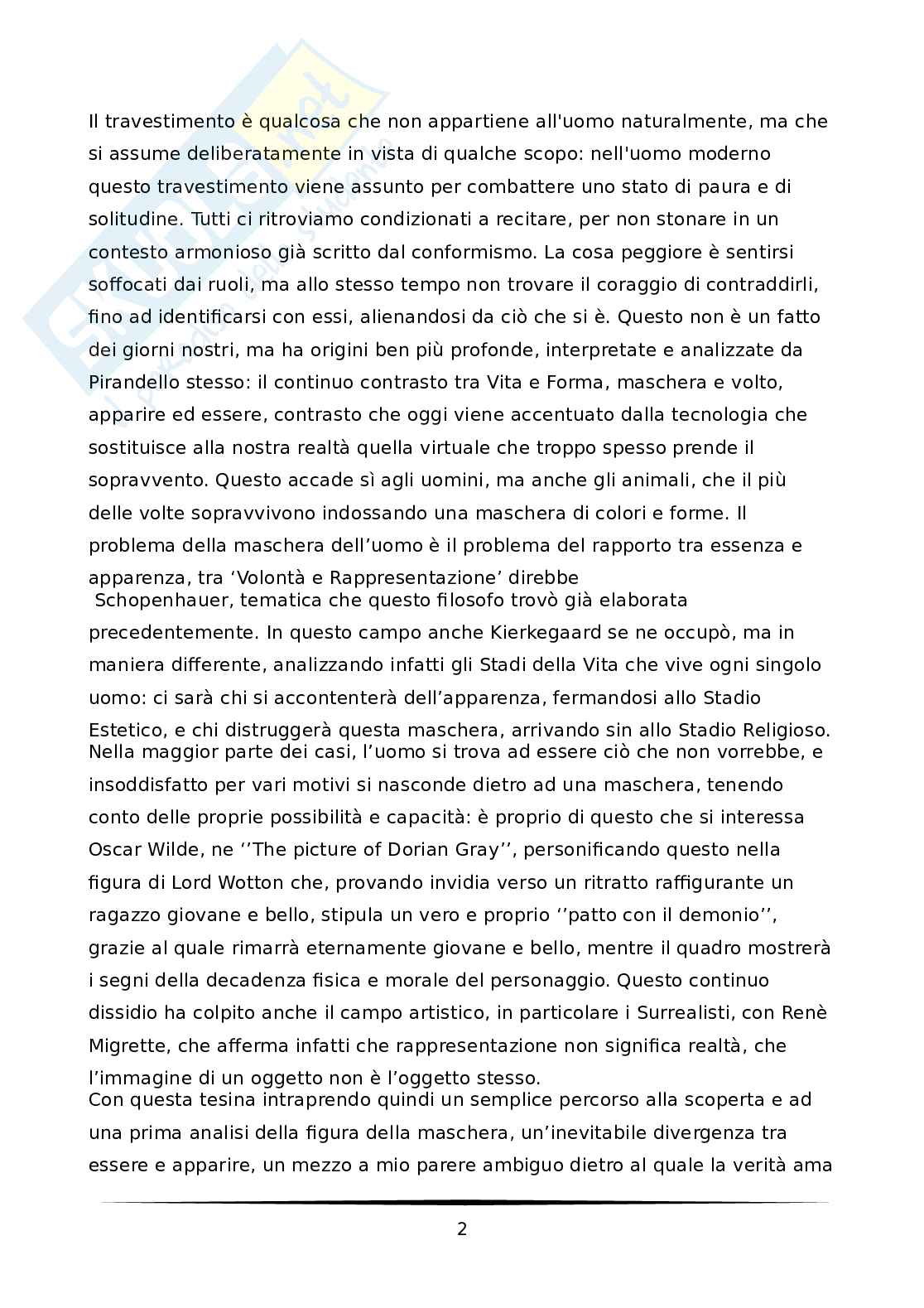Maschera - Raltà, apparenza e travestimento Pag. 2
