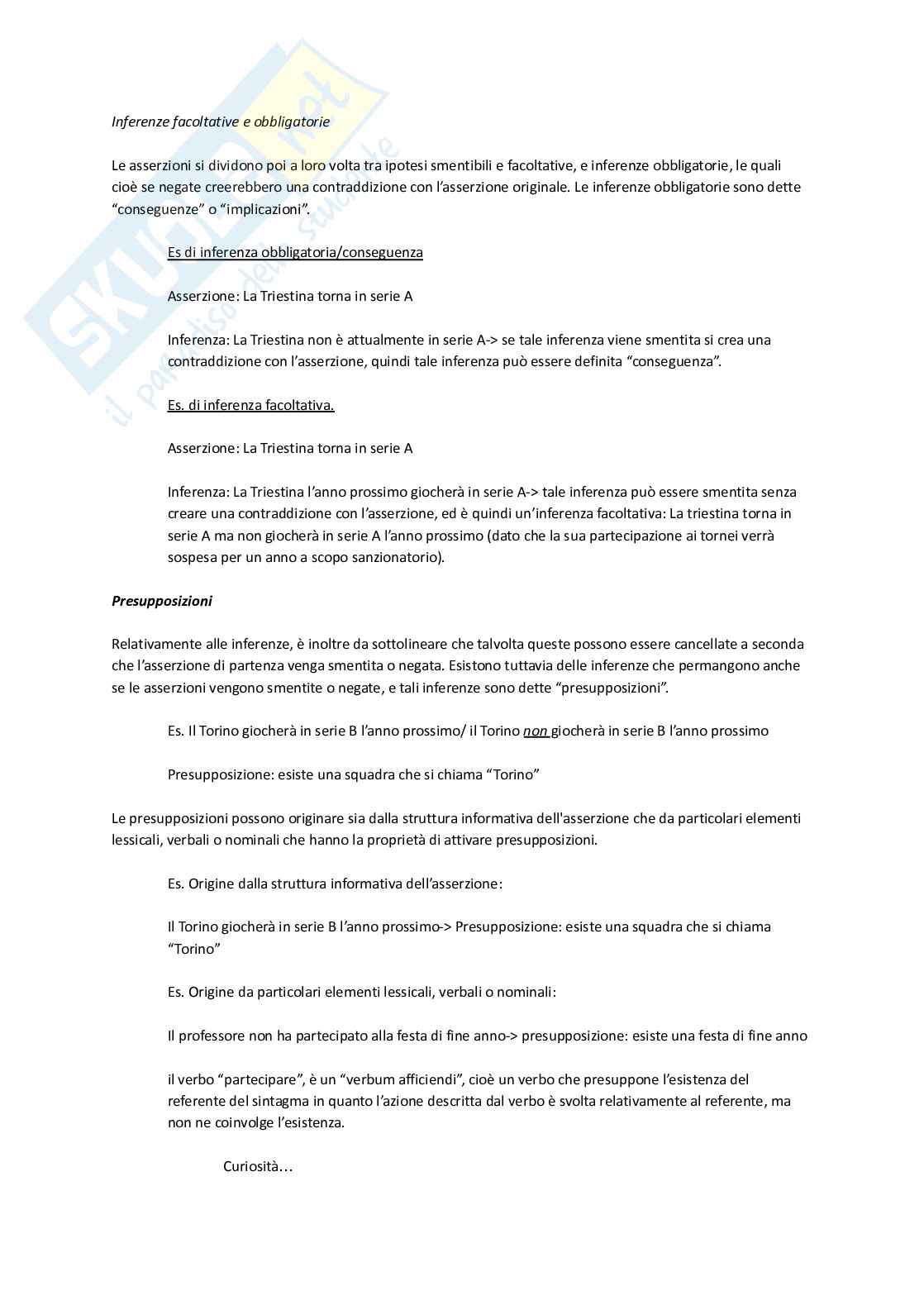 Riassunto esame Linguistica italiana, Prof. Prada Massimo, libro consigliato Linguistica testuale, Cecilia Adorno Pag. 21