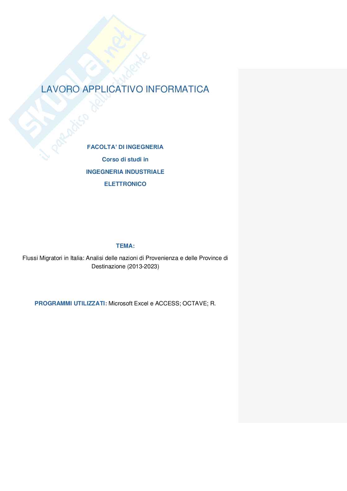 Lavoro applicato  Pag. 1