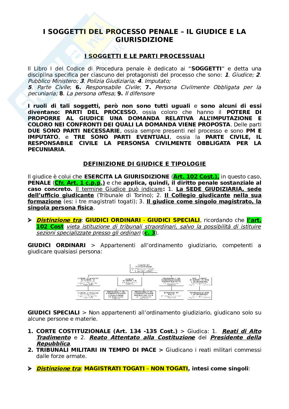 Giudice e giurisdizione penale Pag. 1