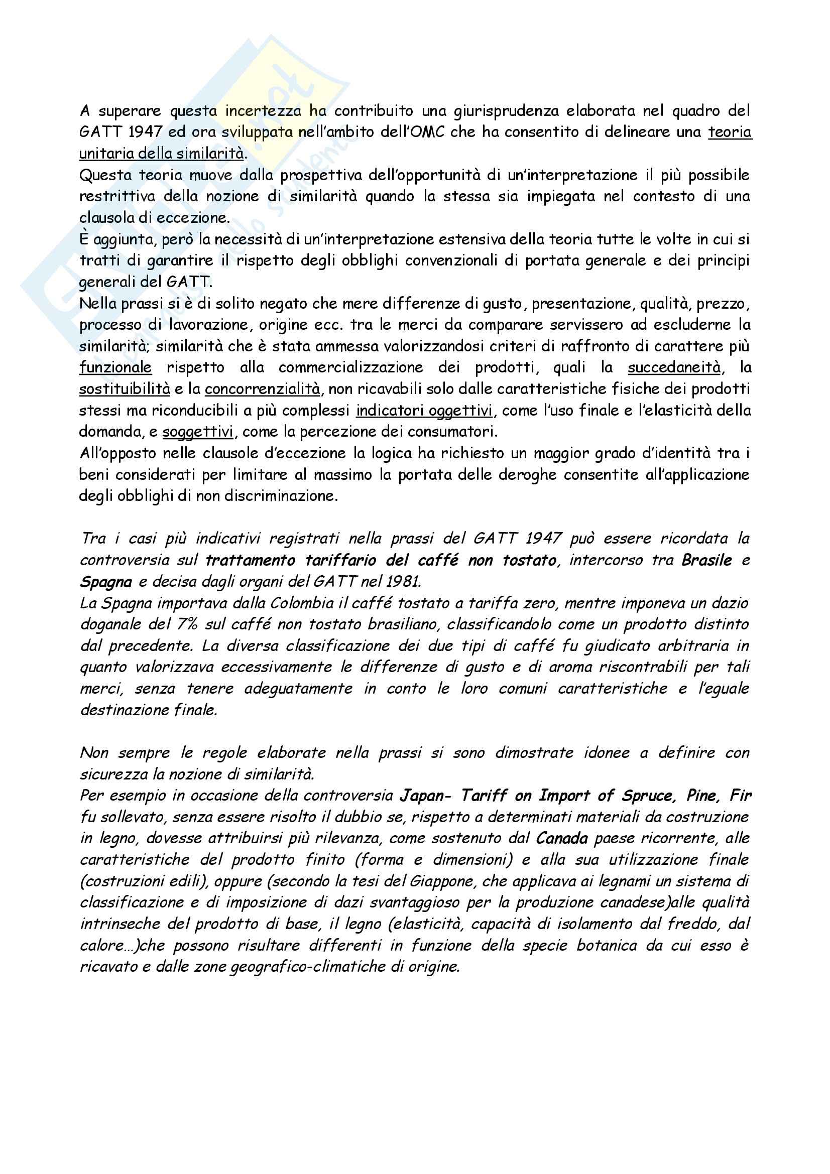 Riassunto esame Diritto Internazionale, prof. Picone, libro consigliato Diritto dell'Organizzazione Mondiale del Commercio Pag. 11