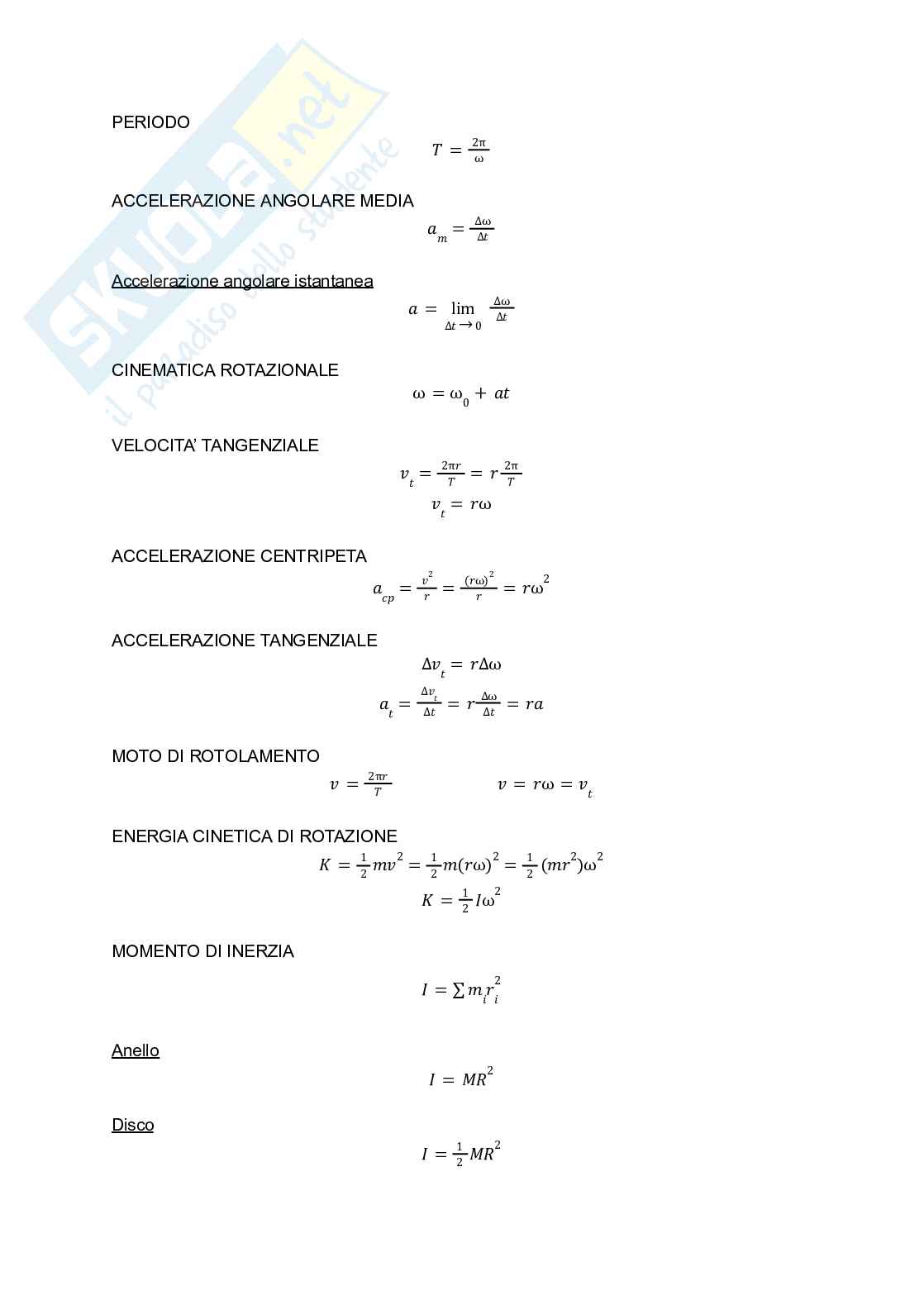 Formulario di Fisica generale Pag. 6