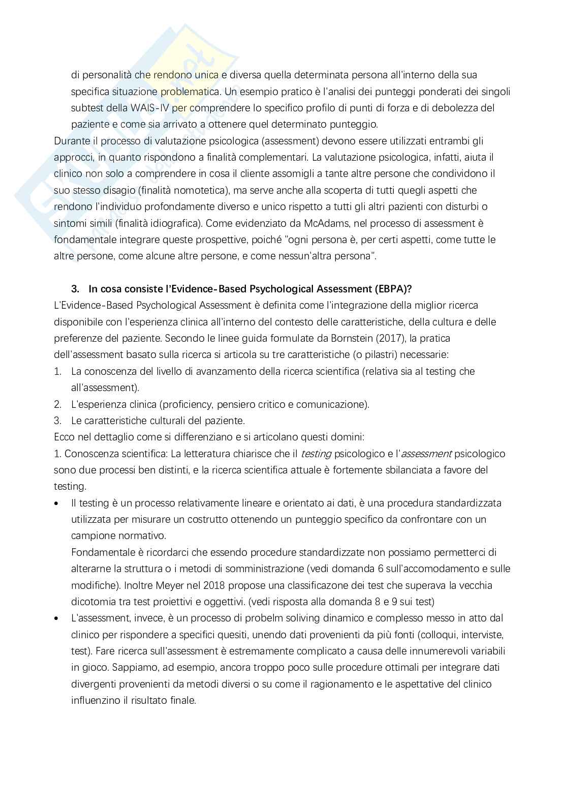 Domande esame di Valutazione psicologica e di personalità  Pag. 2