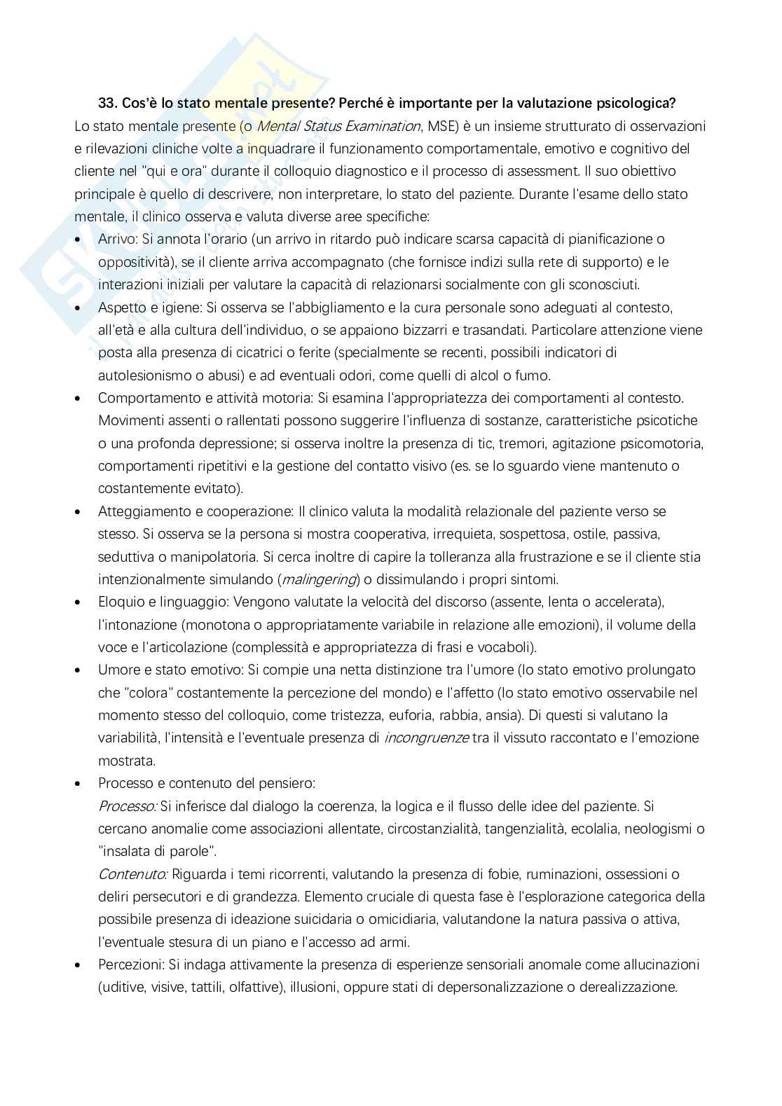 Domande esame di Valutazione psicologica e di personalità  Pag. 26