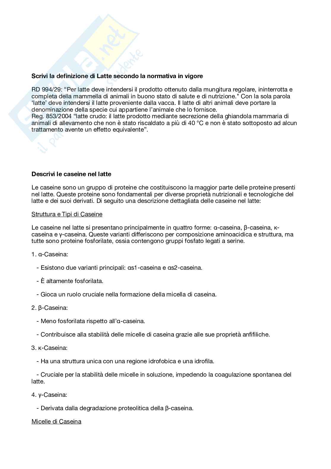 Risposte domande aperte Chimica degli alimenti Pag. 46