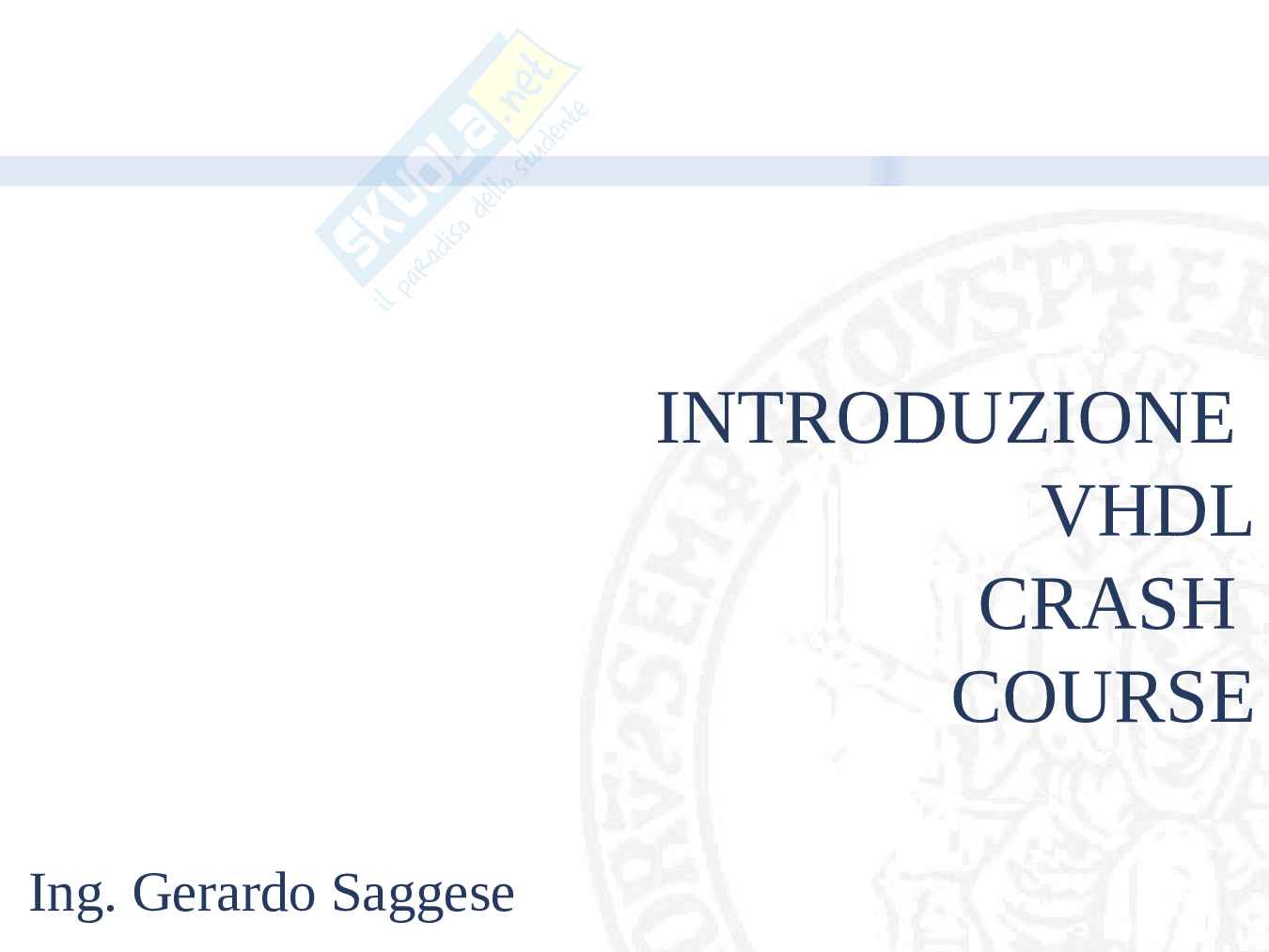Introduzione VHDL Pag. 1