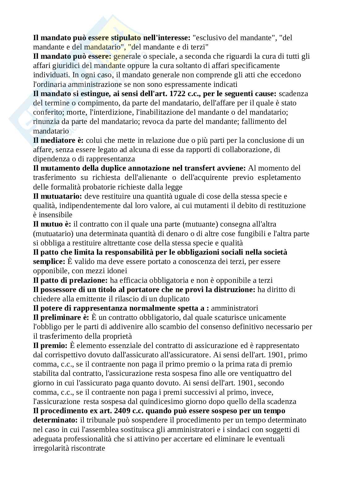 Domande Diritto commerciale 2025/2026, prove d'esame di Diritto commerciale Pag. 11