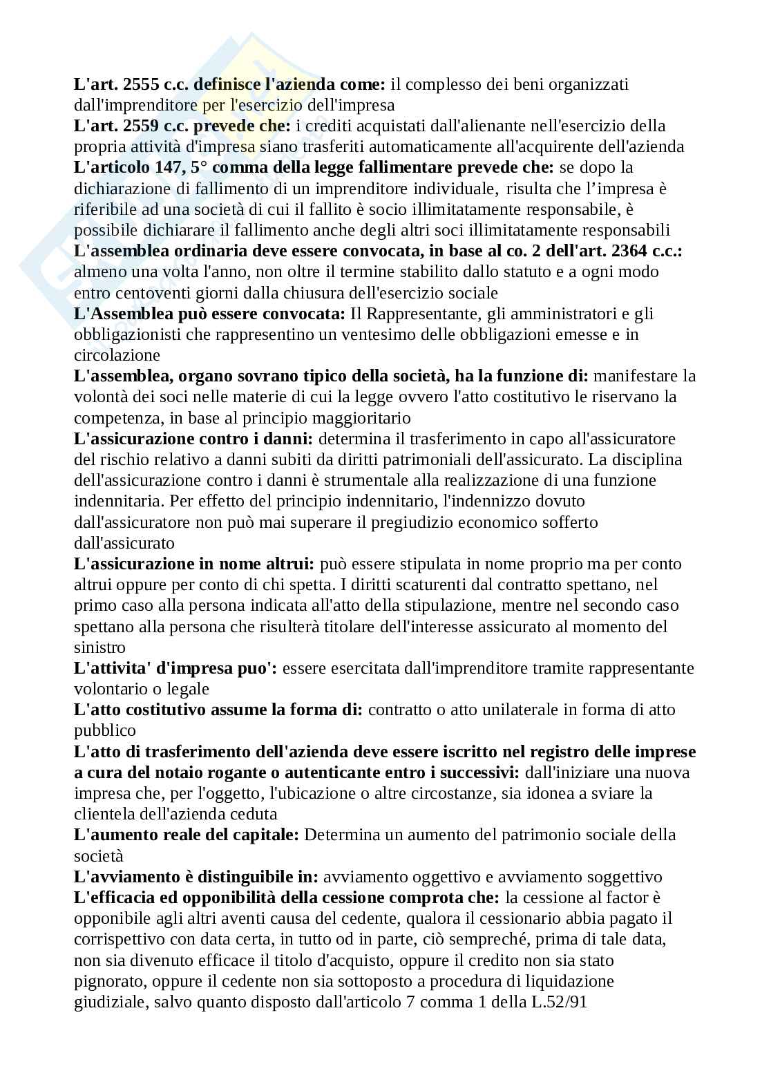 Domande Diritto commerciale 2025/2026, prove d'esame di Diritto commerciale Pag. 16