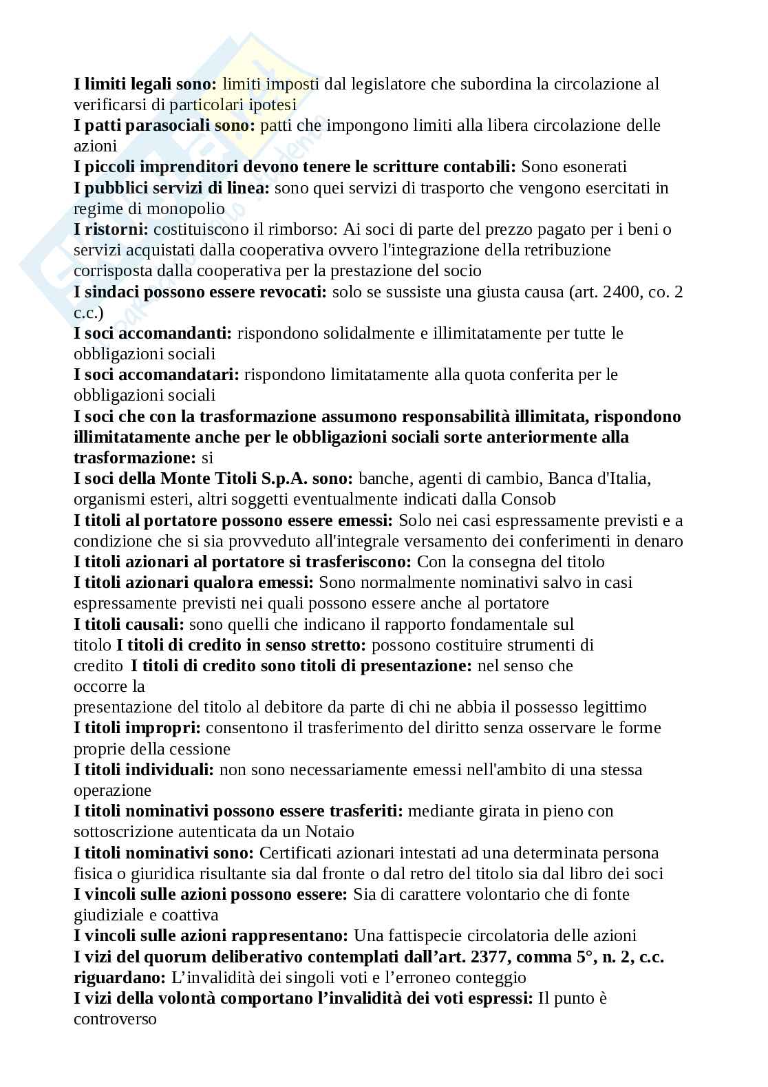 Domande Diritto commerciale 2025/2026, prove d'esame di Diritto commerciale Pag. 6