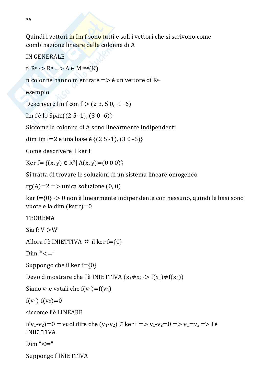 Algebra e geometria lineare - Parte 2 Pag. 11