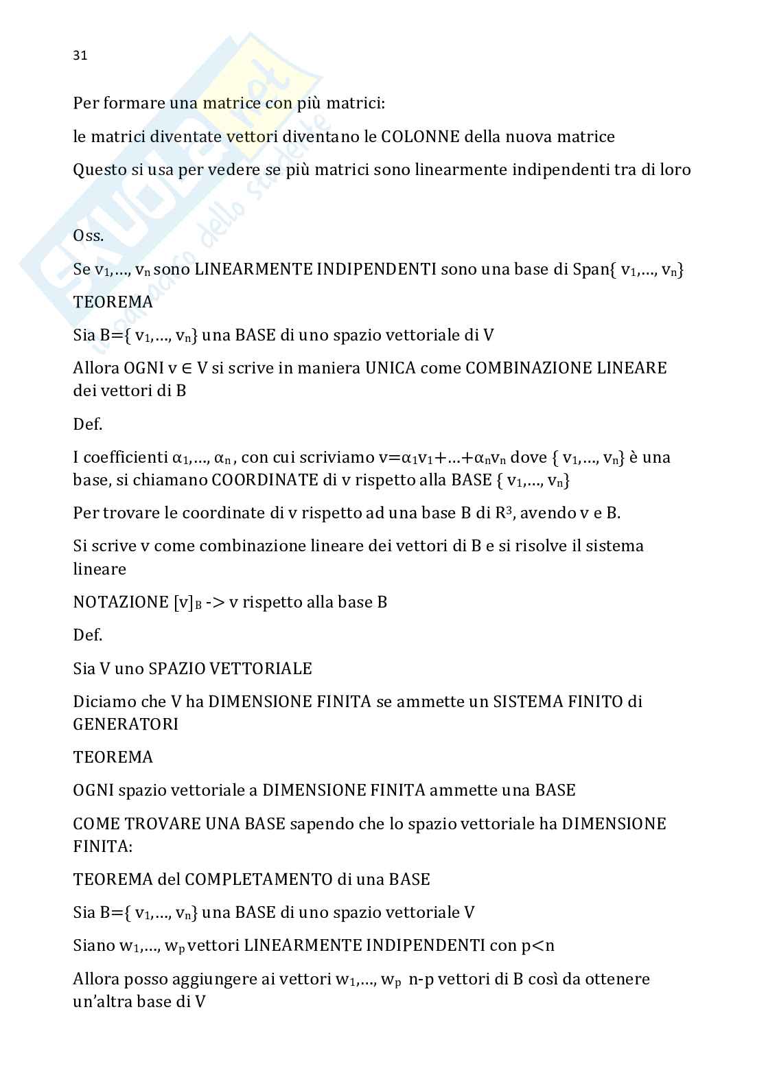 Algebra e geometria lineare - Parte 2 Pag. 6