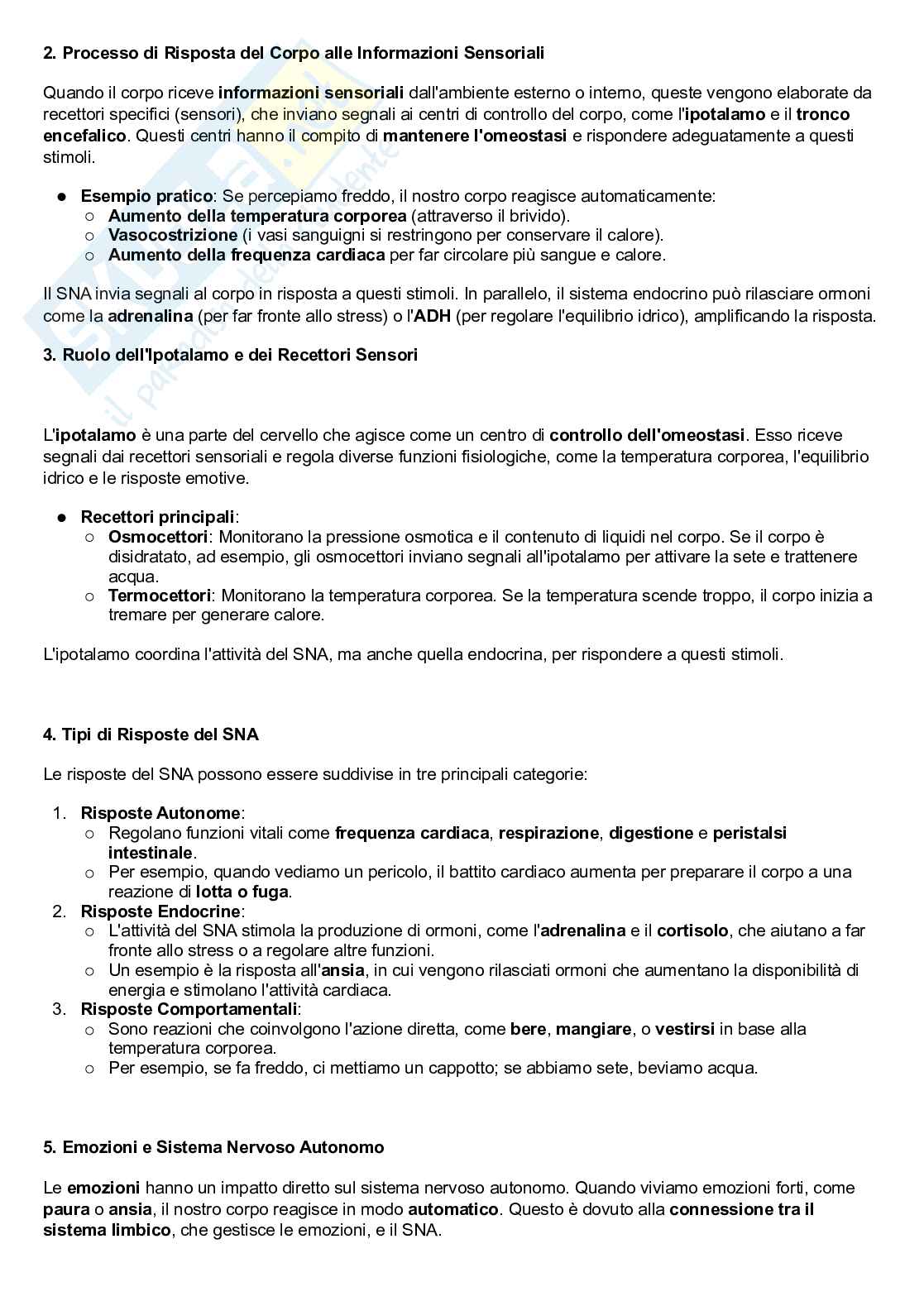 Fisiologia del sistema nervoso autonomo Pag. 2