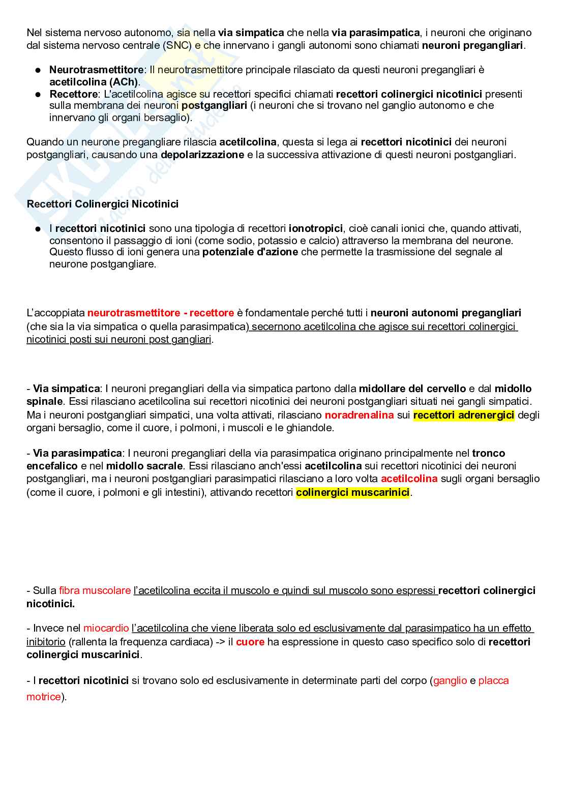 Fisiologia del sistema nervoso autonomo Pag. 6