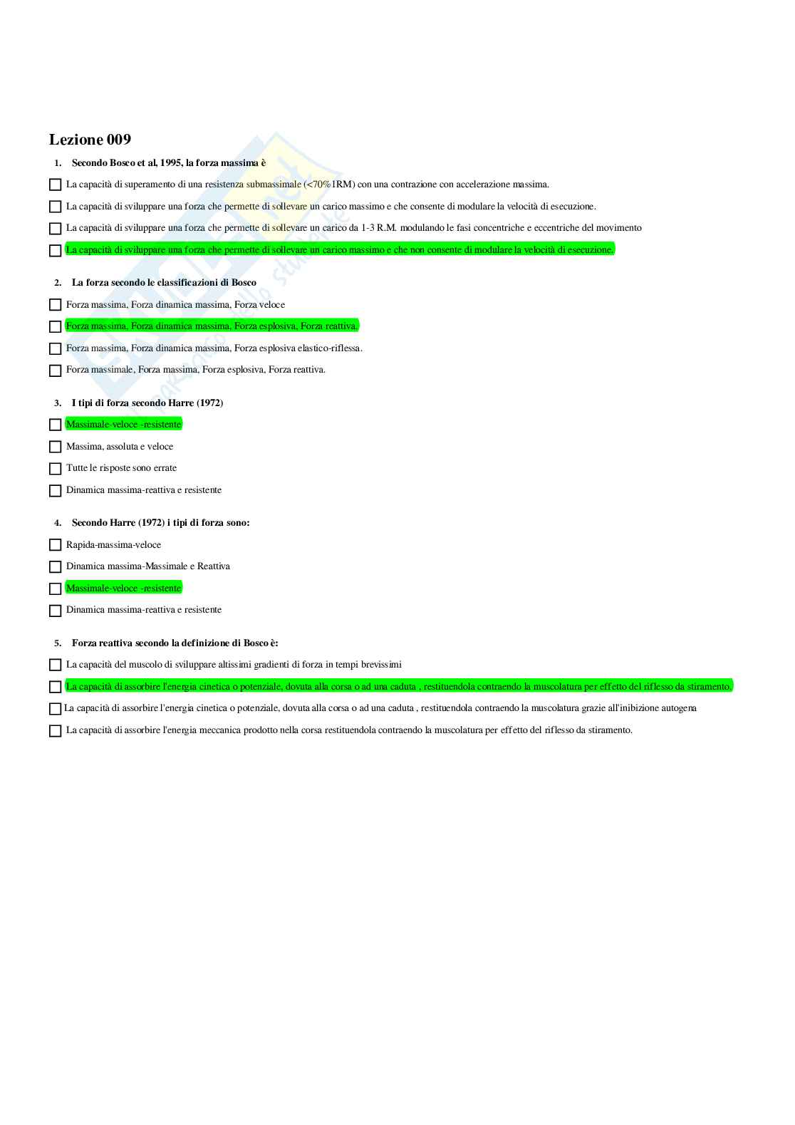 Paniere Teoria e metodologia dell'allenamento (2026) - Risposte multiple corrette Pag. 26