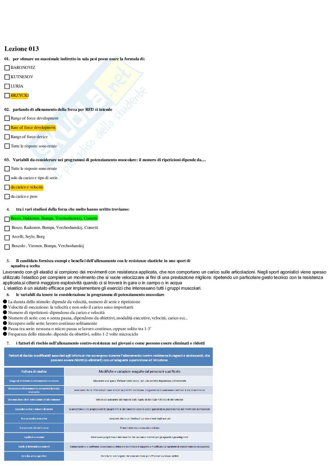 Paniere Teoria e metodologia dell'allenamento (2026) - Risposte multiple corrette Pag. 31