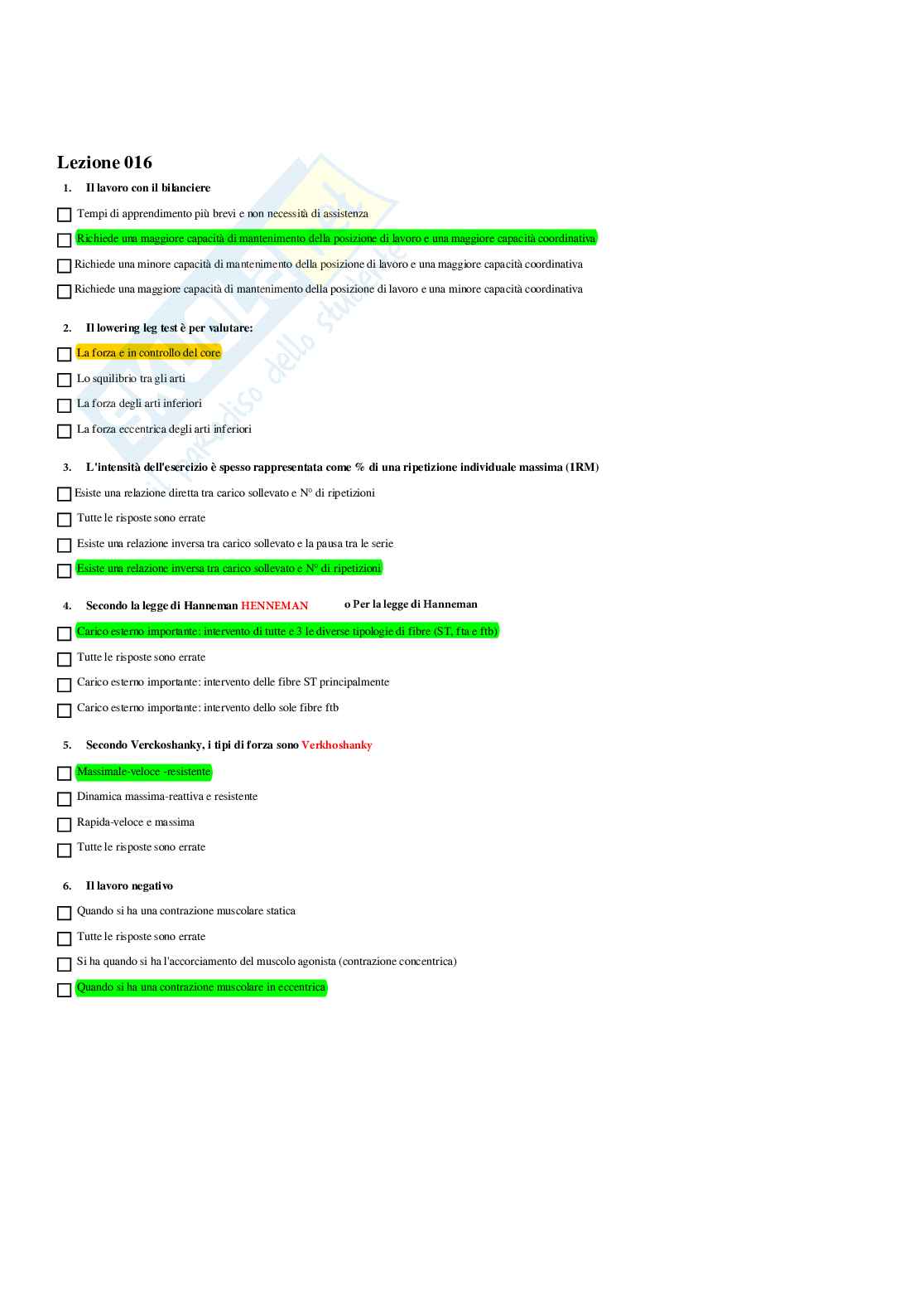 Paniere Teoria e metodologia dell'allenamento (2026) - Risposte multiple corrette Pag. 36