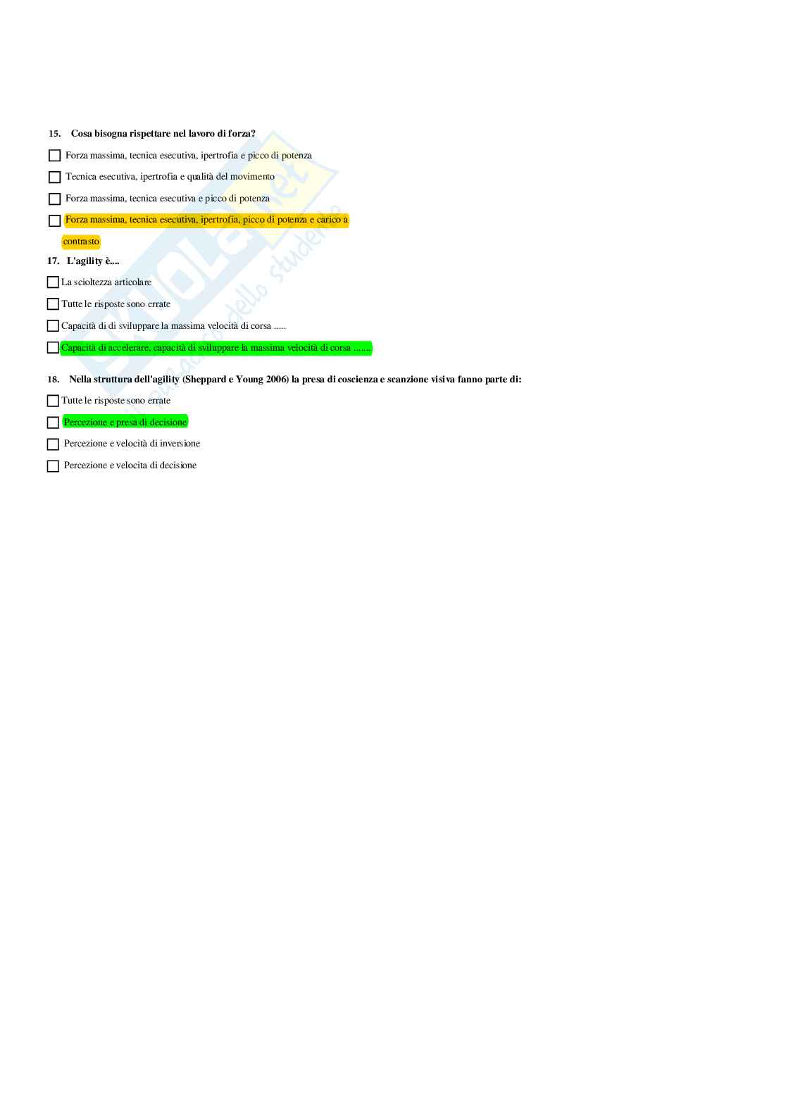 Paniere Teoria e metodologia dell'allenamento (2026) - Risposte multiple corrette Pag. 61