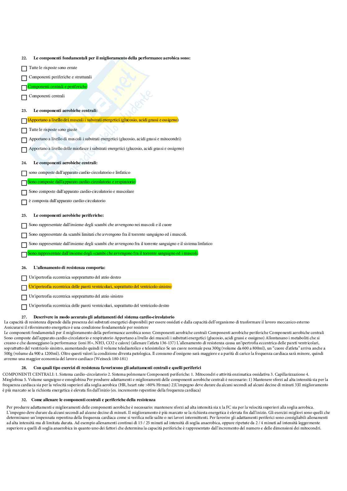 Paniere Teoria e metodologia dell'allenamento (2026) - Risposte multiple corrette Pag. 71