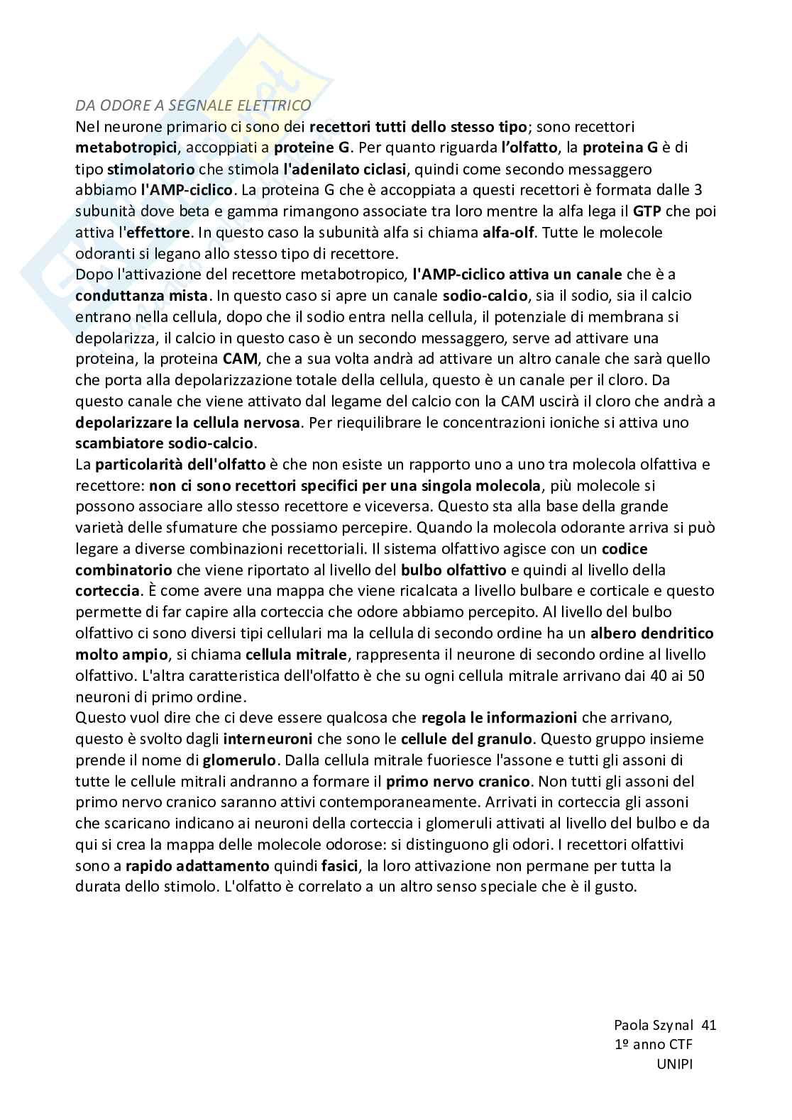 Riassunto esame Fisiologia umana, Prof. Piano Ilaria, libro consigliato Fisiologia - L’essenziale, Murloney, Myers Pag. 41