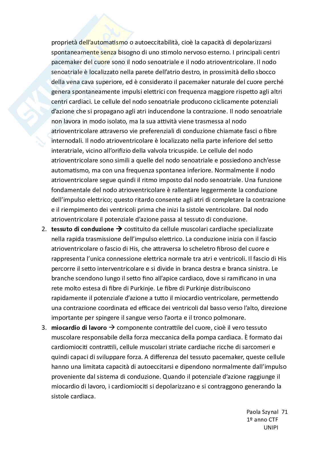 Riassunto esame Fisiologia umana, Prof. Piano Ilaria, libro consigliato Fisiologia - L’essenziale, Murloney, Myers Pag. 71