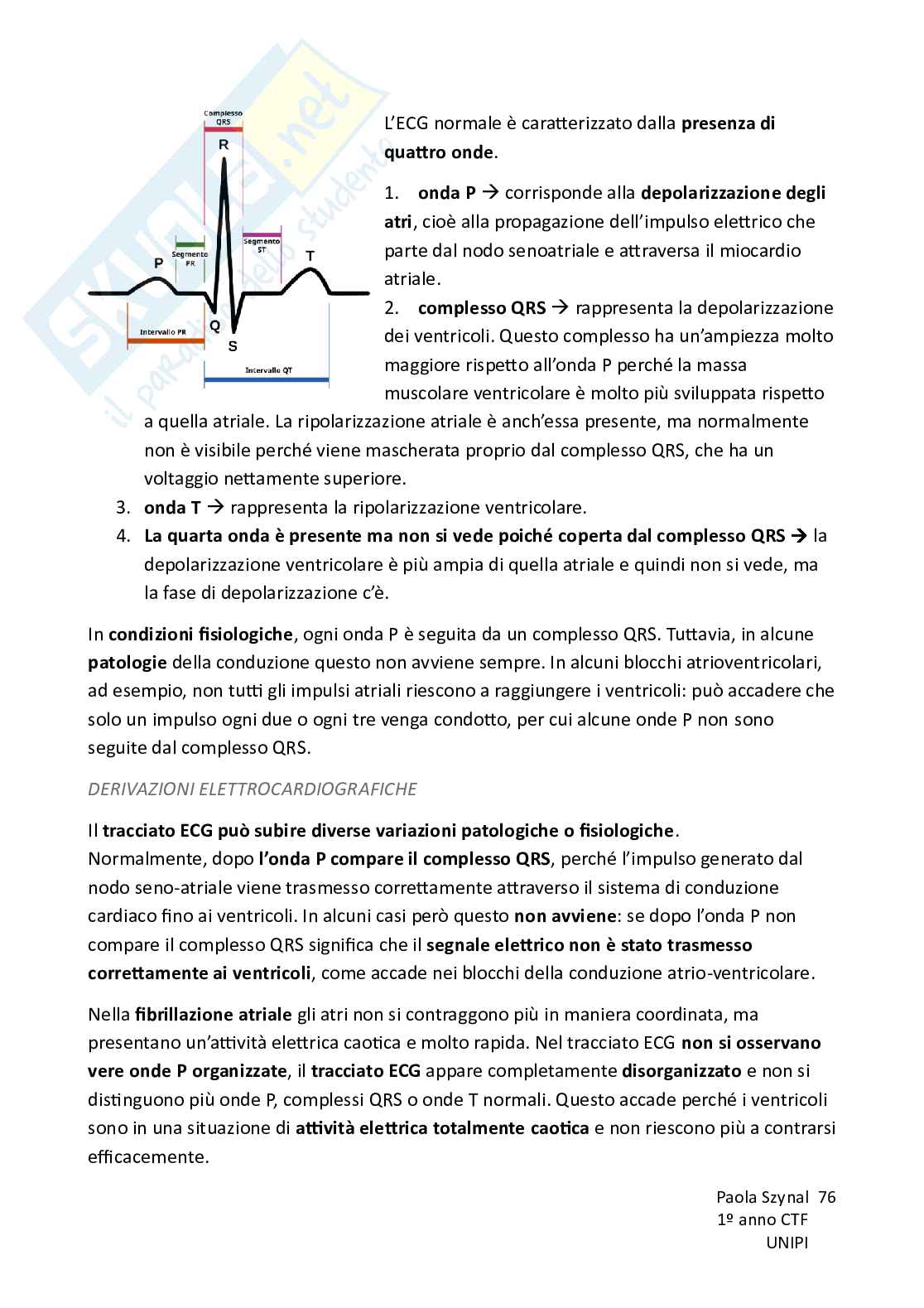 Riassunto esame Fisiologia umana, Prof. Piano Ilaria, libro consigliato Fisiologia - L’essenziale, Murloney, Myers Pag. 76