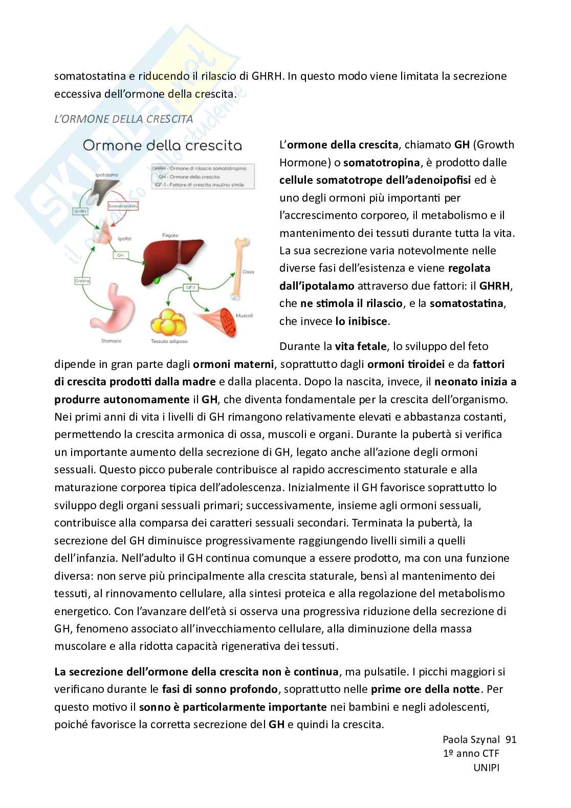 Riassunto esame Fisiologia umana, Prof. Piano Ilaria, libro consigliato Fisiologia - L’essenziale, Murloney, Myers Pag. 91