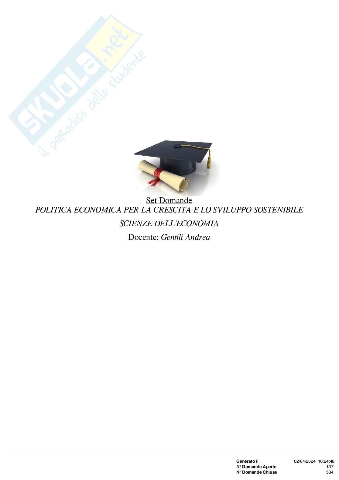 Paniere nuovo di Politica economica per la crescita e lo sviluppo sostenibile (2024)  Pag. 1