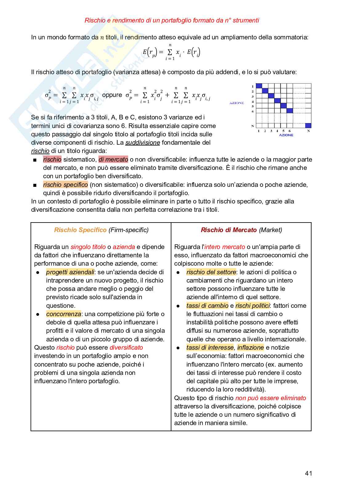 Appunti completi di Economia del mercato mobiliare + esercitazioni Pag. 41