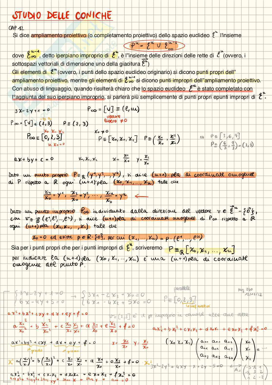 Riassunto esame Algebra e geometria lineare, Prof. Foffani Luigi, libro consigliato Geometria, Luigi Grasselli Pag. 1