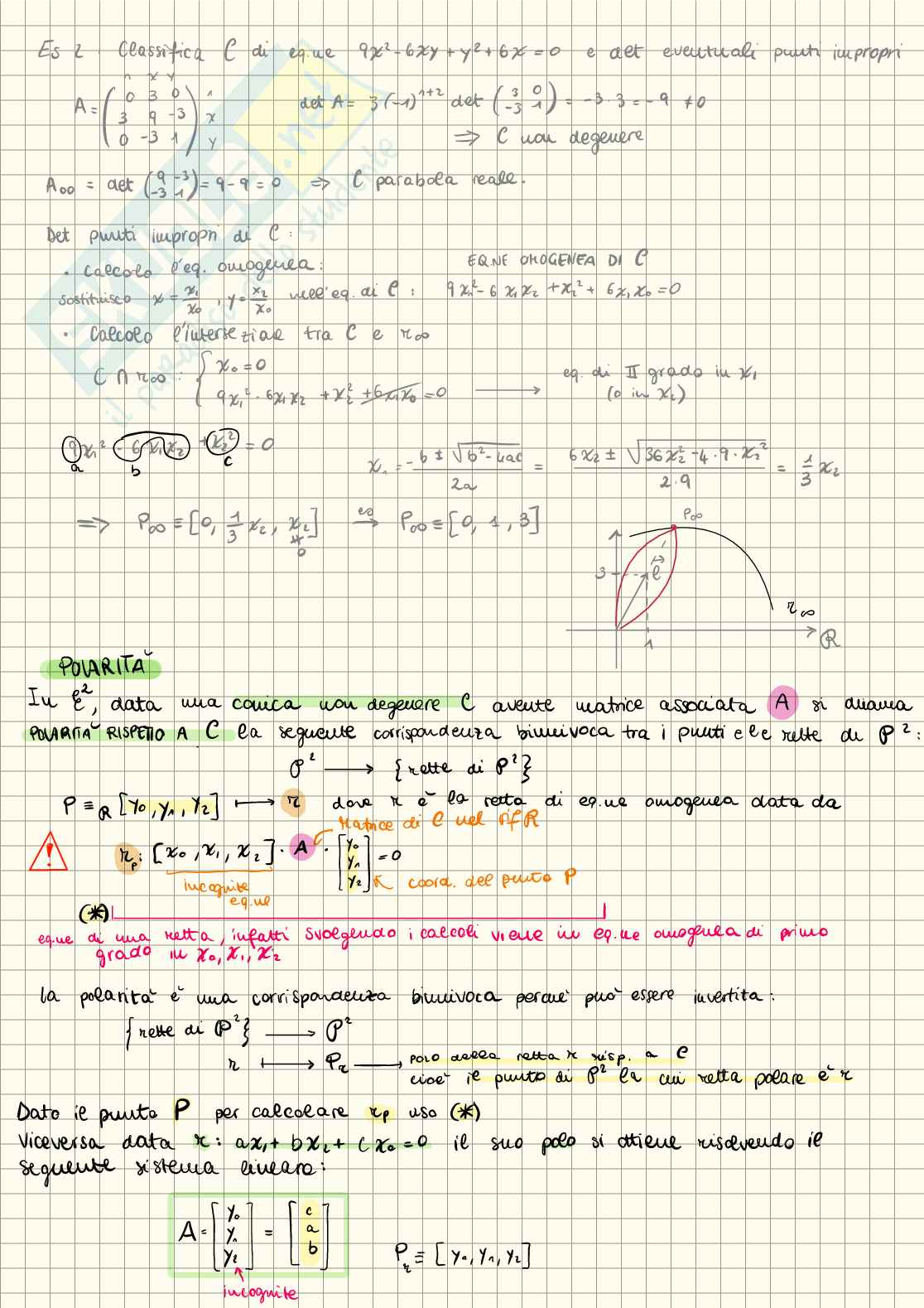 Riassunto esame Algebra e geometria lineare, Prof. Foffani Luigi, libro consigliato Geometria, Luigi Grasselli Pag. 6