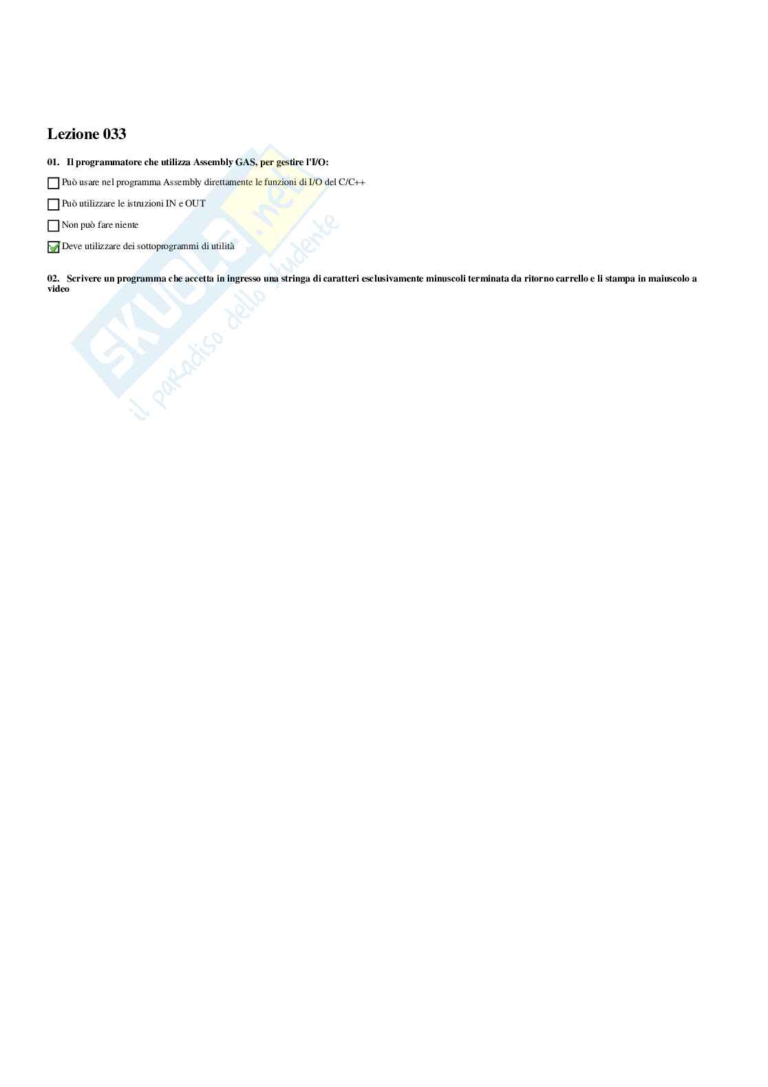 Paniere con risposte chiuse - Calcolatori elettronici e sistemi operativi (2023/2024) Pag. 41