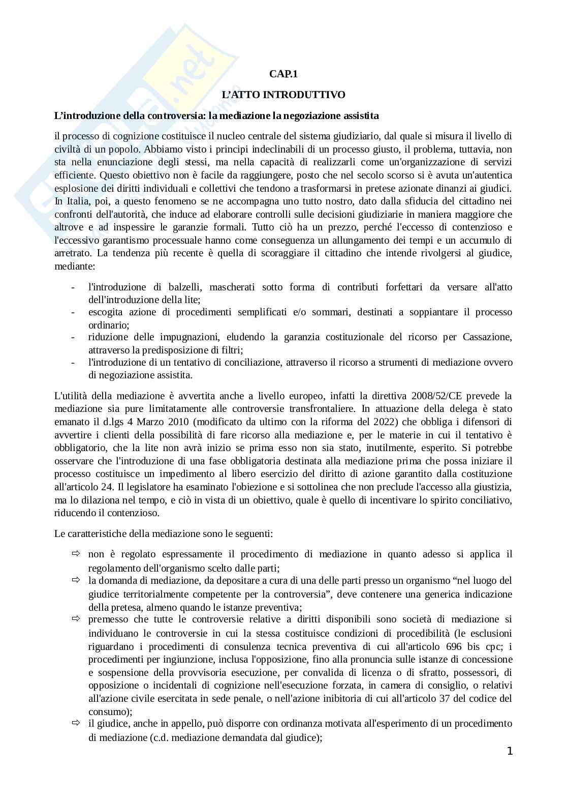 Riassunto esame Diritto processuale civile , Prof. Benussi Silvia, libro consigliato Diritto processuale civile, vol.2, Verde Pag. 1