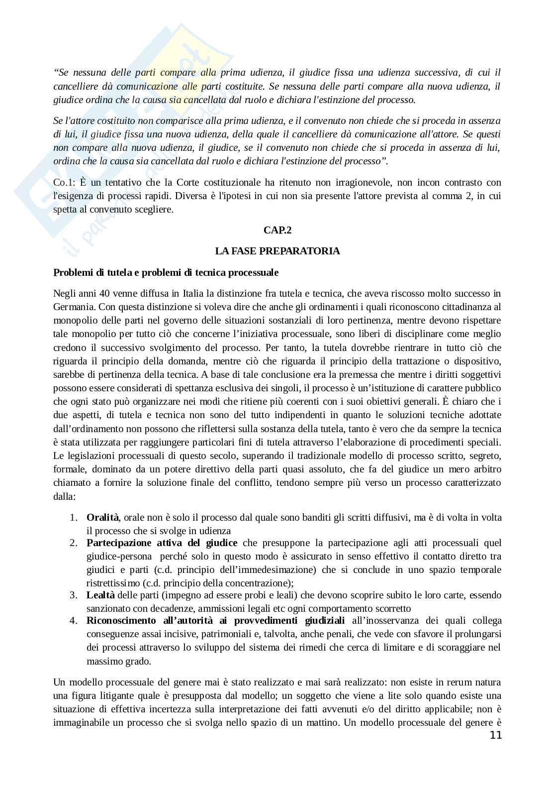 Riassunto esame Diritto processuale civile , Prof. Benussi Silvia, libro consigliato Diritto processuale civile, vol.2, Verde Pag. 11
