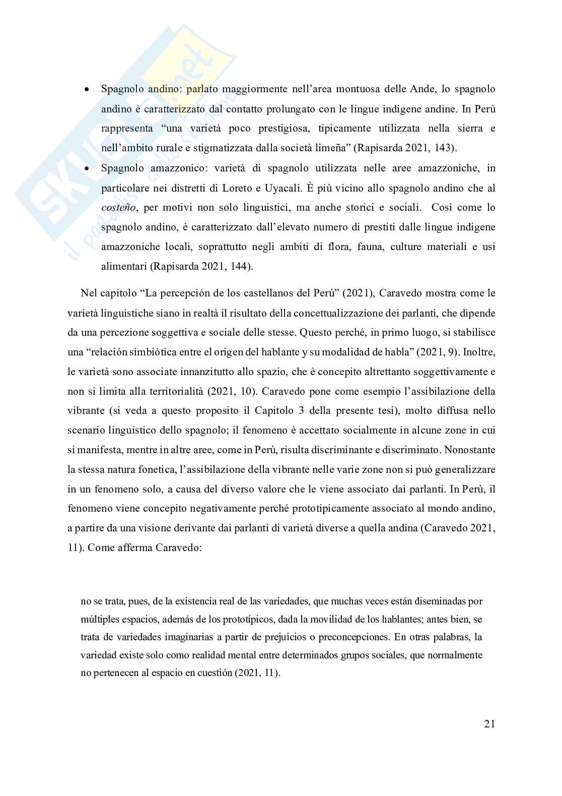 Spagnolo andino peruviano: un'analisi sociolinguistica Pag. 26