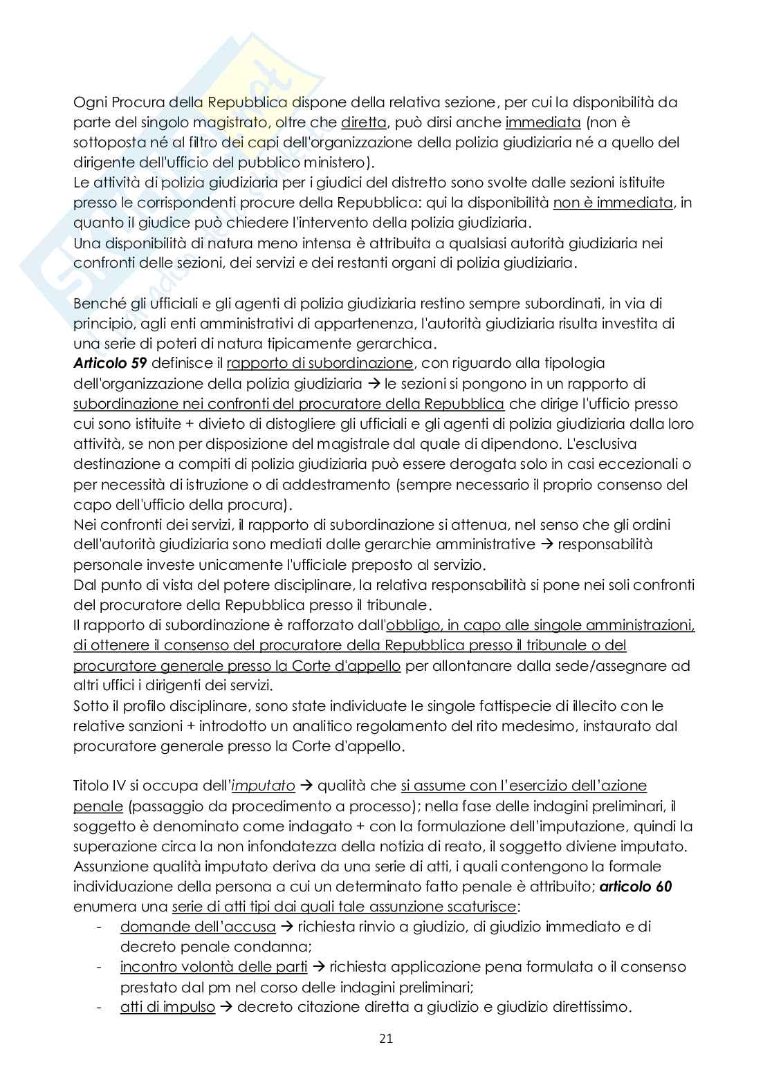 Riassunto esame Diritto processuale penale, Prof. Ruggero Rosa Anna, libro consigliato Compendio di Procedura Penale, Conso Grevi Pag. 21
