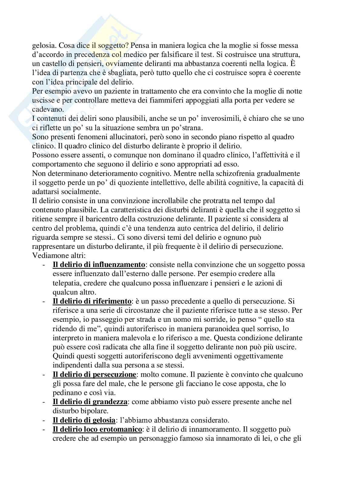 Riassunto esame Psichiatria, Prof. Pandolfo Ignazio, libro consigliato Manuale di psichiatria, Siracusano Pag. 41