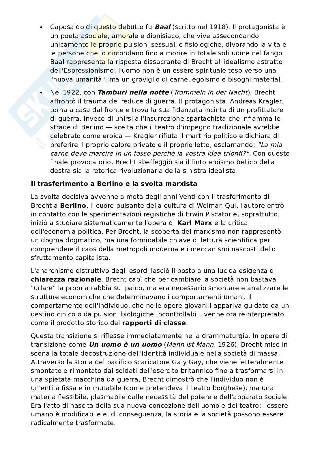 Riassunto esame Letteratura tedesca, Prof. Di Mauro Paola, libro consigliato Il teatro tedesco del Novecento , Scamardi Pag. 11