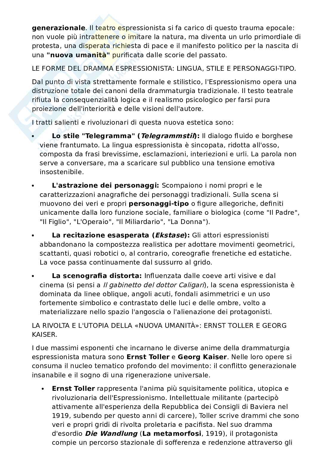 Riassunto esame Letteratura tedesca, Prof. Di Mauro Paola, libro consigliato Il teatro tedesco del Novecento , Scamardi Pag. 6