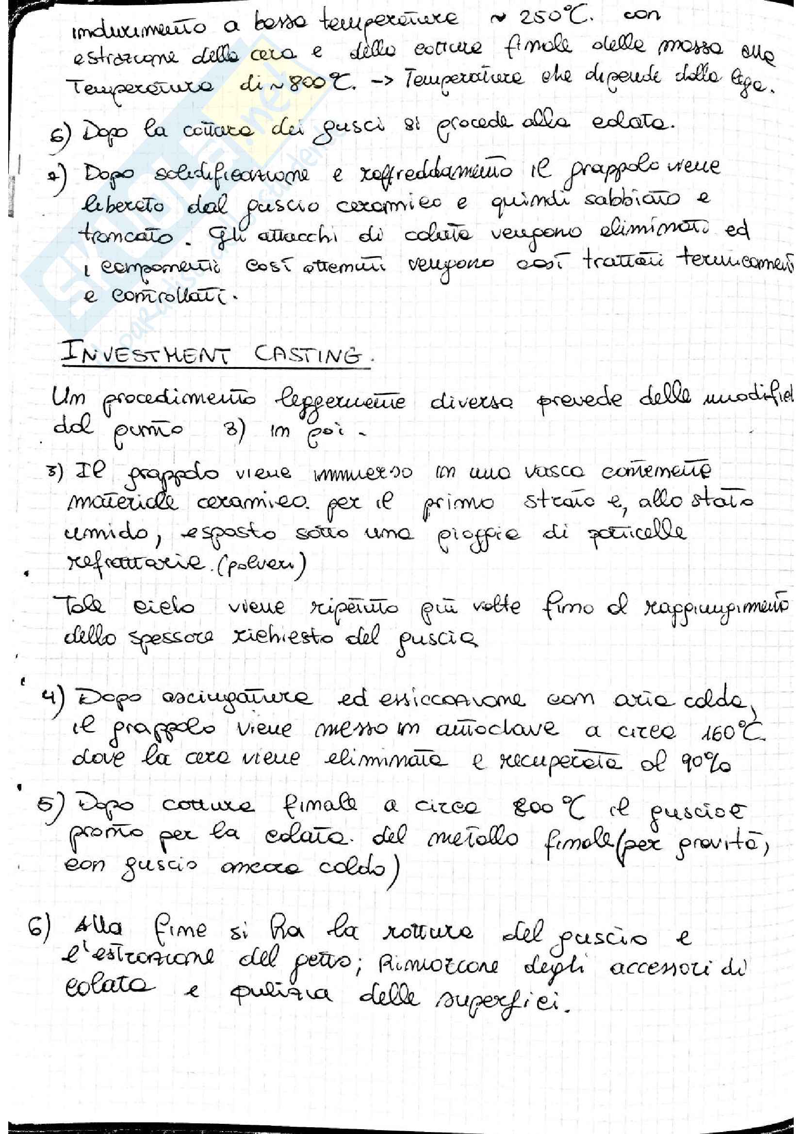Tecnologia meccanica - Tecniche di fonderia e processi di fabbricazione Pag. 46