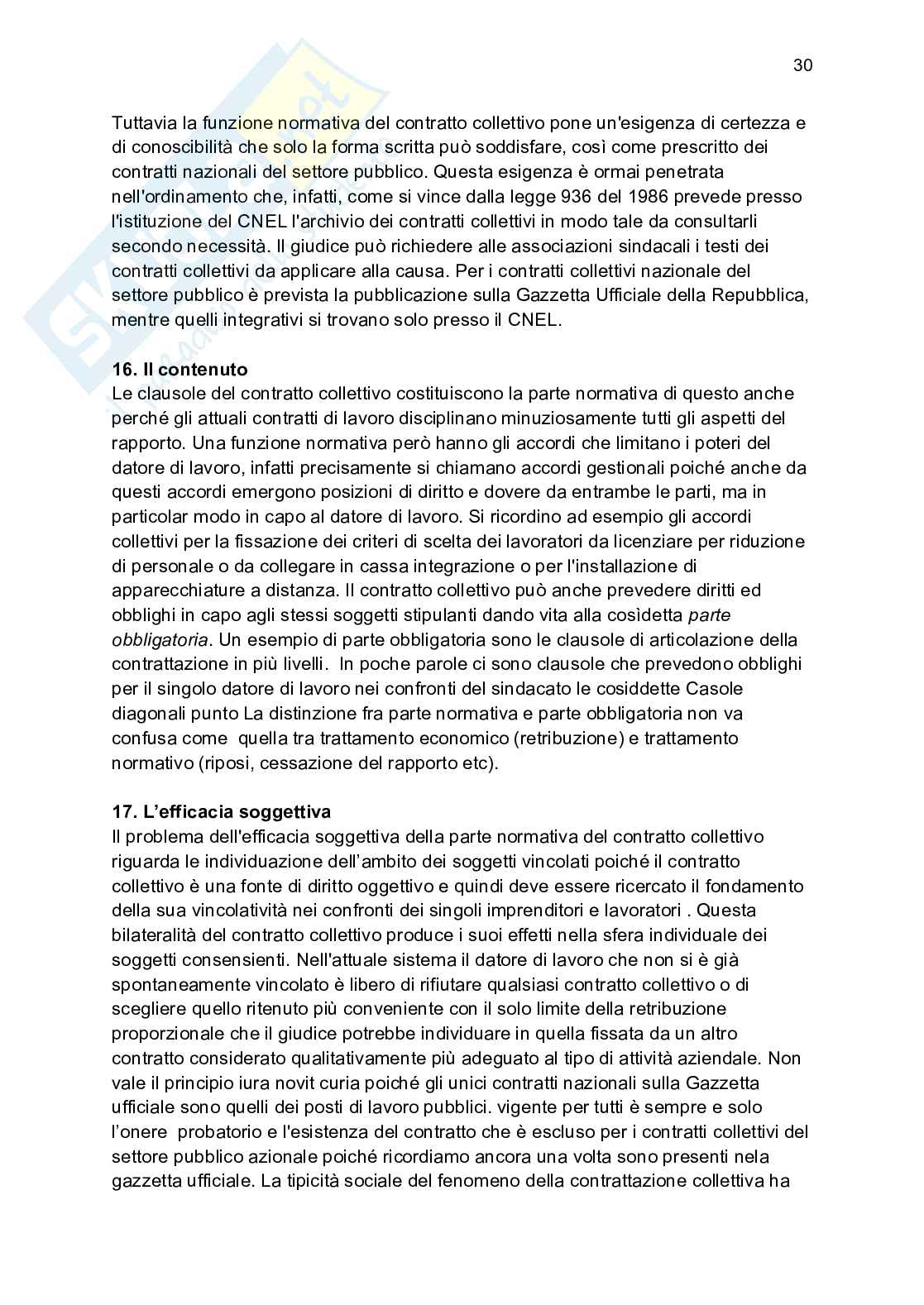 Riassunto esame Diritto del lavoro, Prof. Pisani Carlo, libro consigliato Breviario di diritto del lavoro, Vallebona Pag. 31