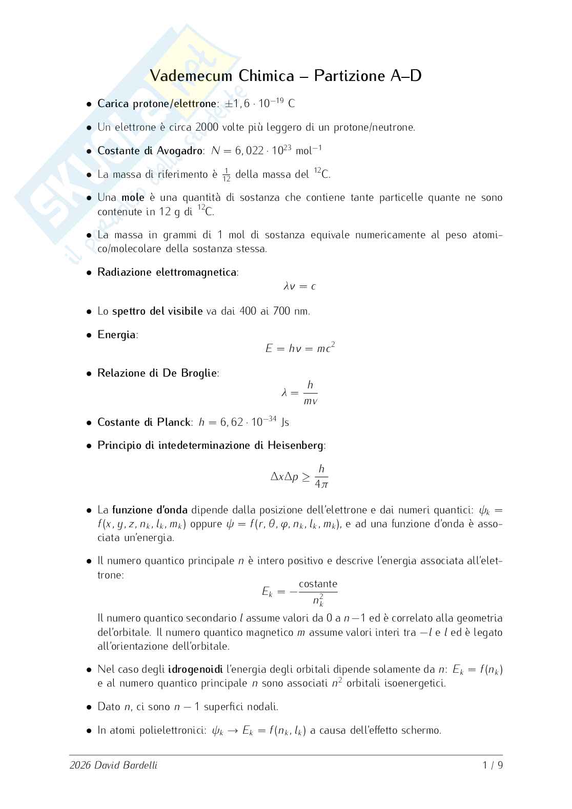 Appunti di Chimica Pag. 1