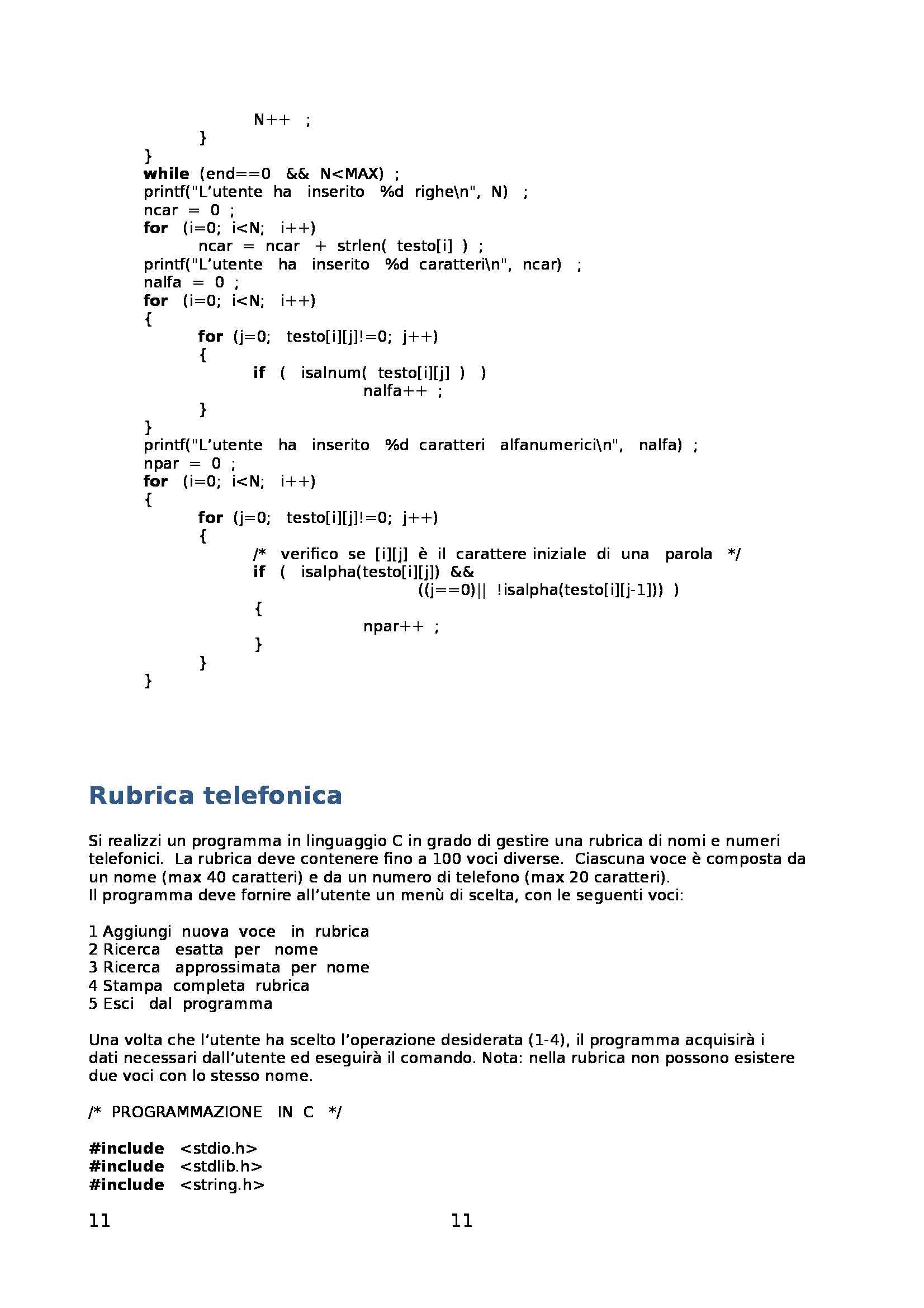 Fondamenti di informatica - Raccolta di esercizi svolti e commentati sul linguaggio di programmazione C Pag. 11