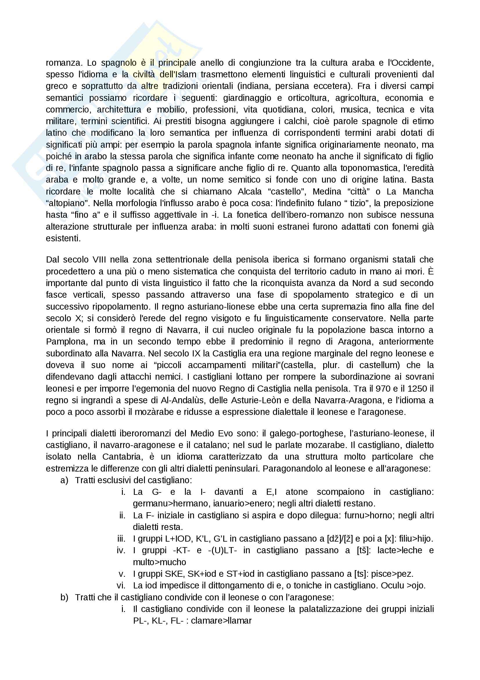 Riassunto esame Lingua spagnola, prof. Lefebvre, libro consigliato Storia della lingua spagnola, D'Agostino Pag. 6