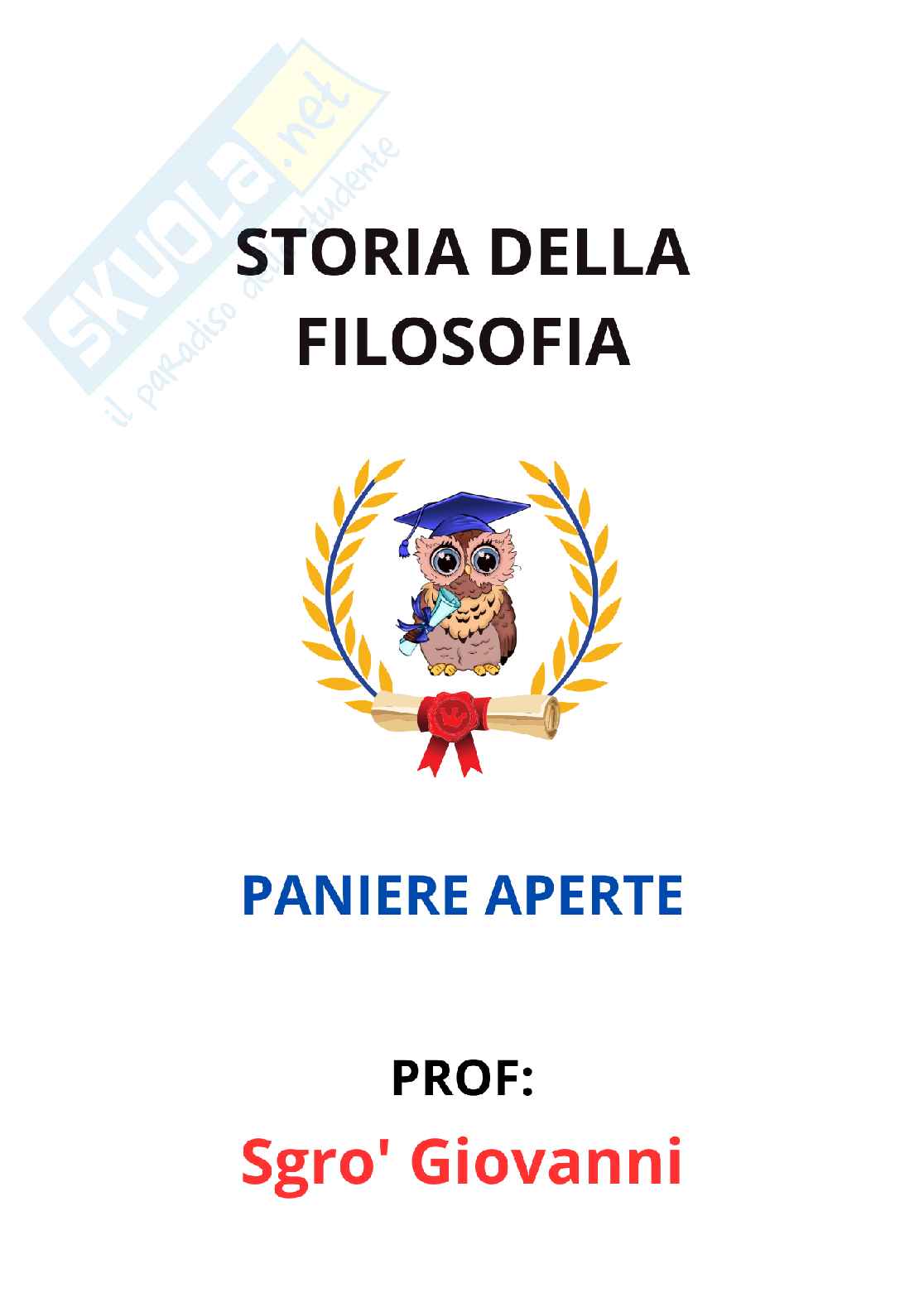 Paniere Storia della filosofia - Risposte aperte - aggiornato (2026) Pag. 1