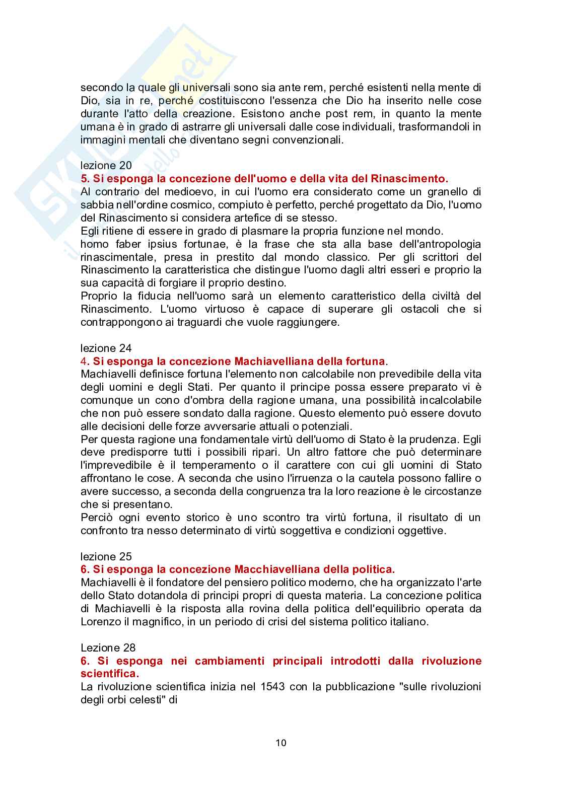 Paniere Storia della filosofia - Risposte aperte - aggiornato (2026) Pag. 11