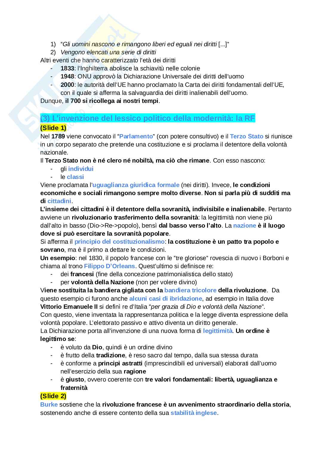 Appunti delle lezioni di Storia contemporanea  Pag. 2