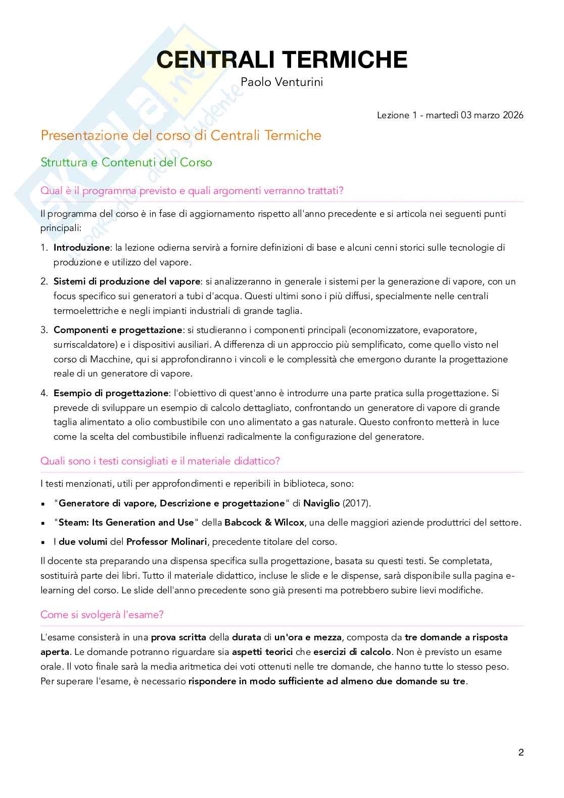 Appunti Centrali termiche Pag. 2