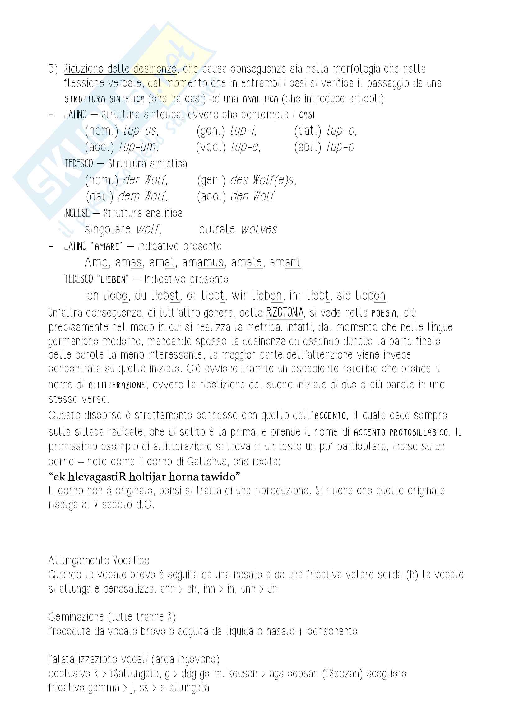 Riassunto completo di Filologia Germanica (Lingua e Storia) Pag. 16